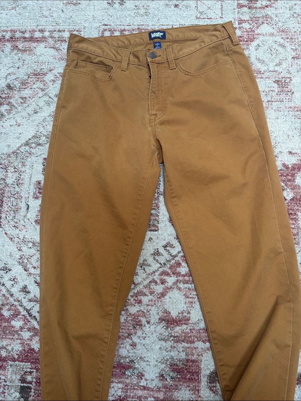 Lands' End Straight Fit Chino Pants in Caramel/Tan